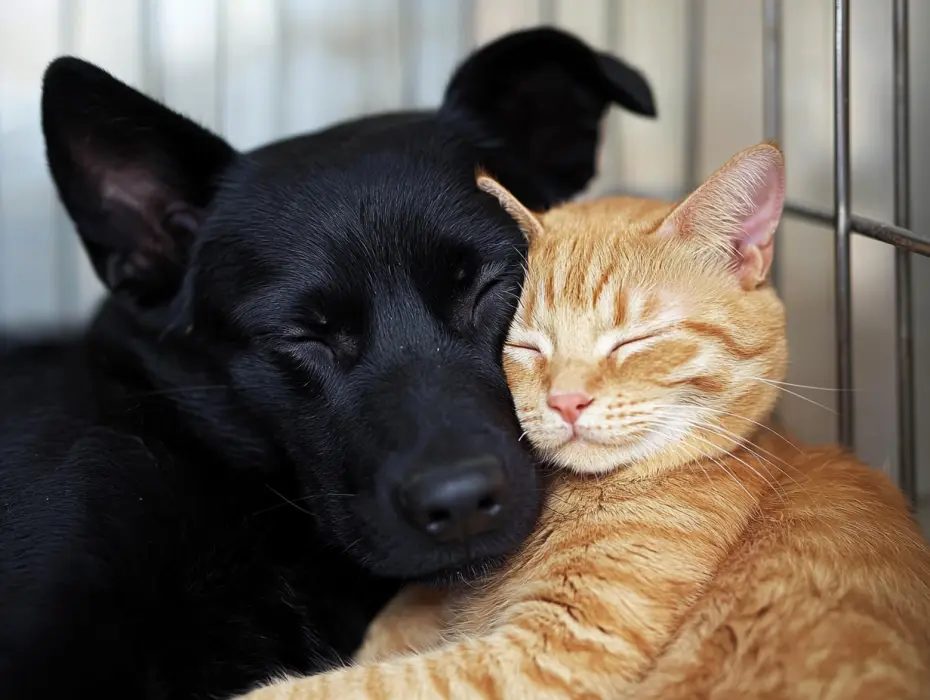 Hond blijft vriend knuffelen voordat hij wordt ingeslapen - de reden